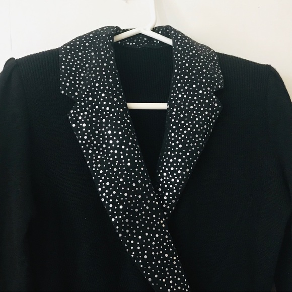 Vintage St John Knit Black Dress Sequins sz 6 USA Original Owner Holiday Dress - Picture 3 of 16